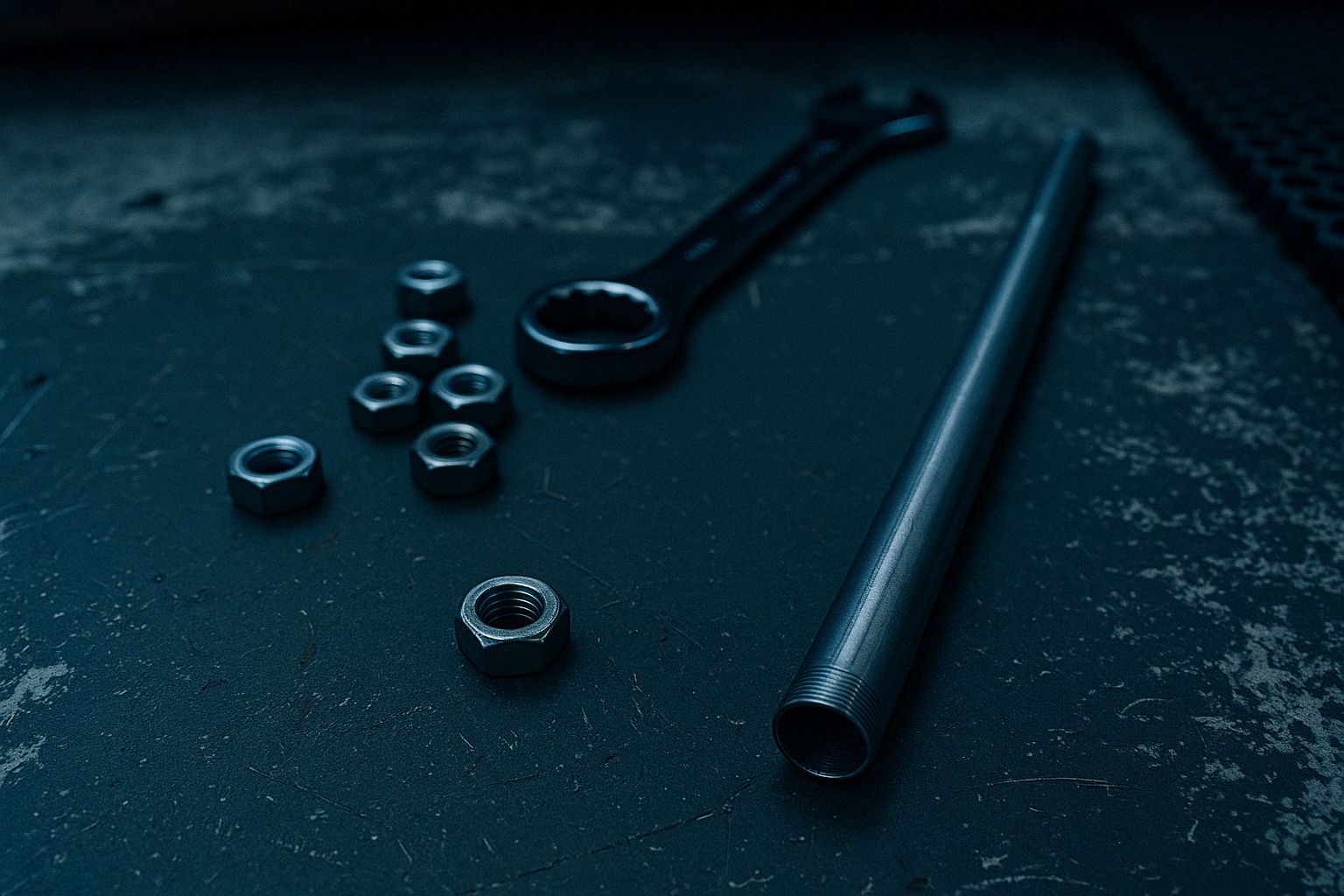 Werkstattwerkzeug auf der Wartungsablage einer CNC-Anlage